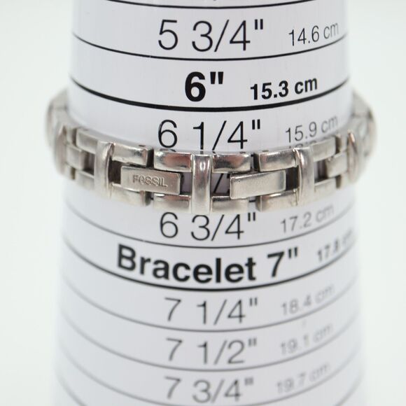 Fossil F2 Ladies Watch Silver Tone 16mm Black Dial Bracelet ES-9751 New Battery - Picture 4 of 15